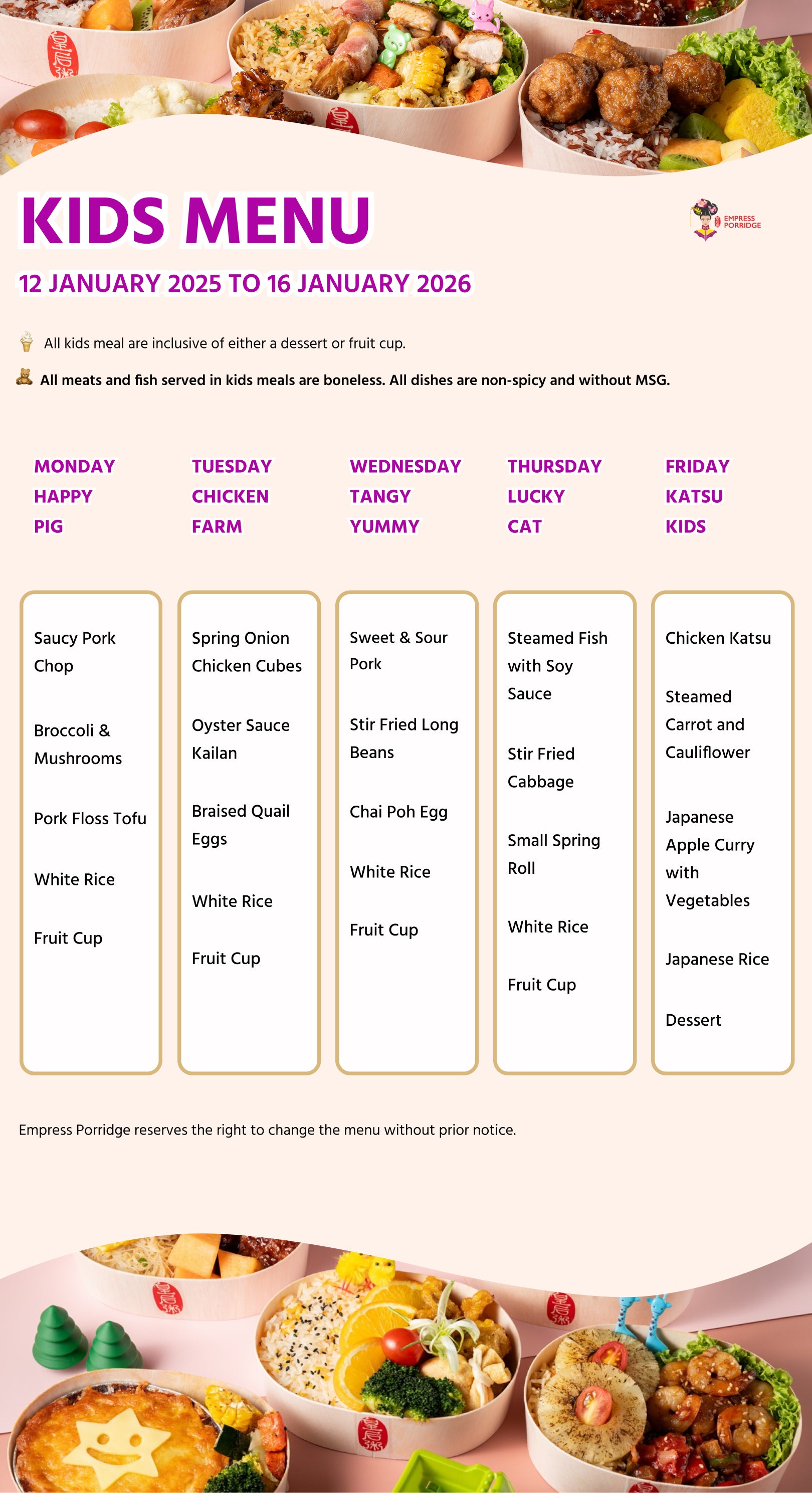 Kids Meal, Tingkat, Dinner